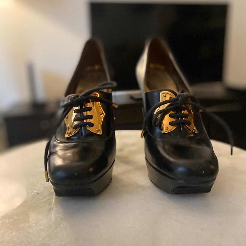 Gucci Leather Healed Moccasins - Picture 3 of 4